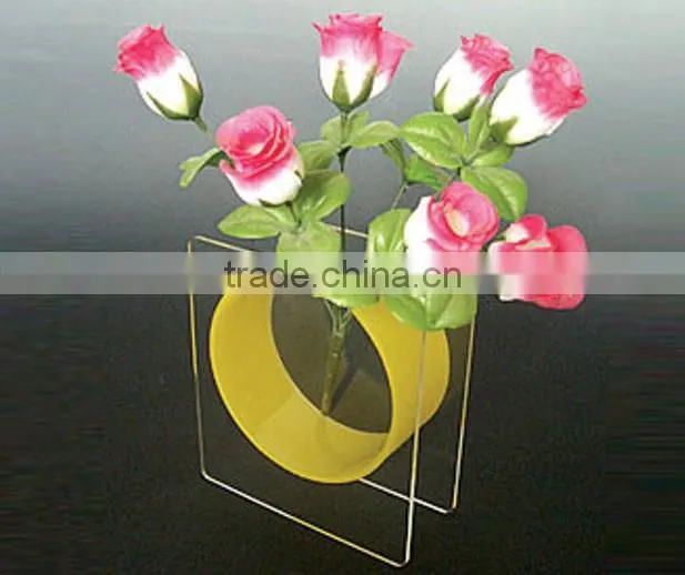 Modern design lovely shape home decoration clear acrylic flower vase