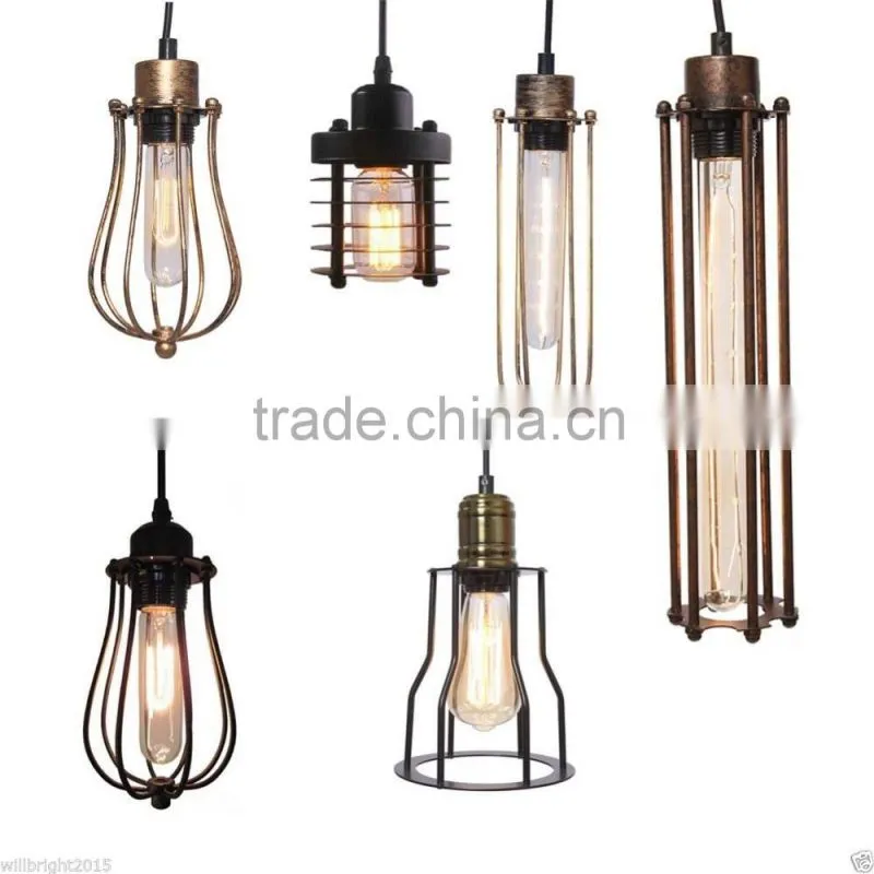 Loft American country industrial Warehouse Edison Vintage tube cage shade Ceiling Lamps for Home decoration