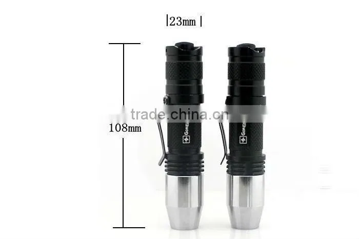 Goread C5W black Q5 stainless steel Jade identification pen clip white led torch light