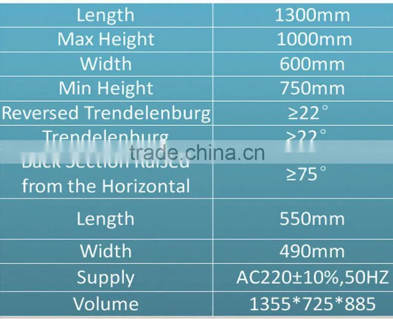 Gynecology surgical instruments, medical instrument gynecology examination bed& electric operating table