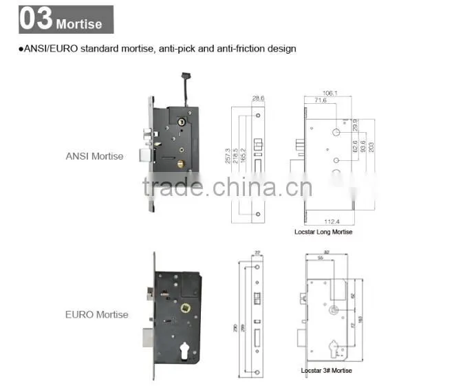 Stainless steel smart card lock for hotel solution LSD8108