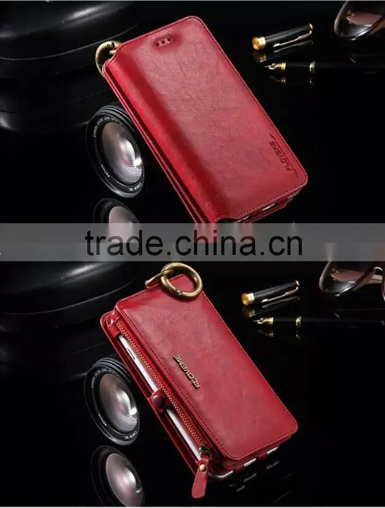 Leather cell phone case wallet card holder flip case cover for iphone 6 6s 6plus