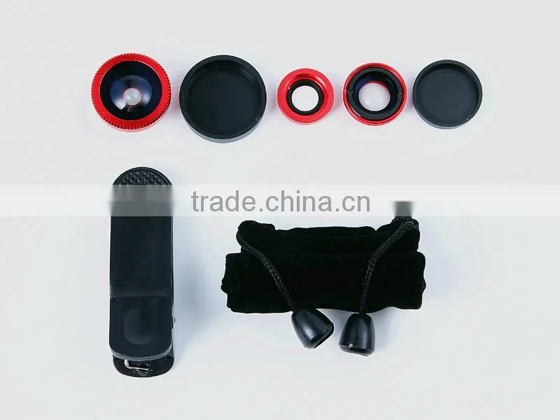 Hot Universal Clip Camera 3 in 1 Mobile Phone Lens Fish Eye + Macro + Wide Angle for iphone 6 5 5s Samsung s5 and all Cell Phone