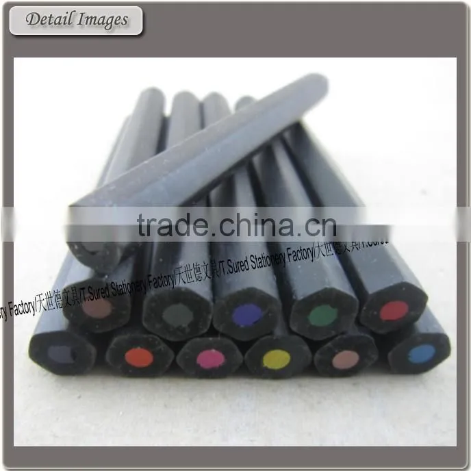 3.5 Inches 12PCS Black Wood Color Pencils with Sharpener