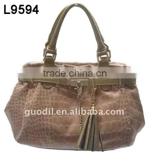 Crocodile with patent trim large tote bag fashion design lady handbags 2012