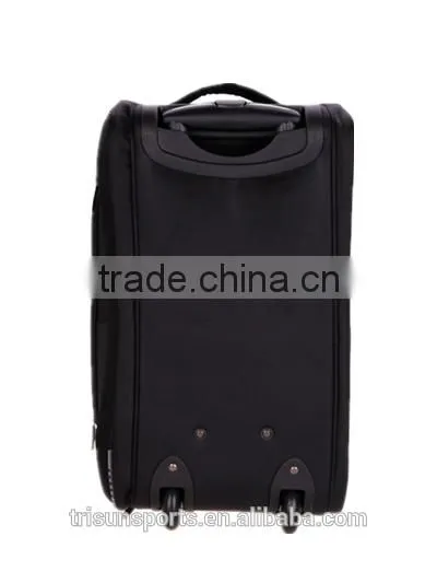 fashion black polyester rolling duffel bag with trolley super light