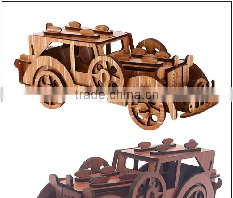 Luxurious classic cars Laser cutting wooden puzzle for kids