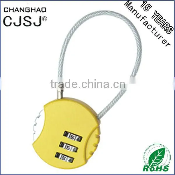CJSJ Hot Sale Cute QQ Cable Padlock CH-QQ Combination Security Padlock