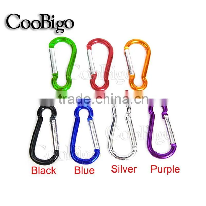 Colorful Aluminum Spring Carabiner Snap Hook Hanger Keychain Hiking Camping #FLQ186-6C(Mix-s)
