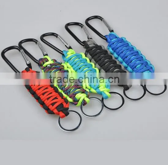 Wholesale carabiner hook paracord keychain