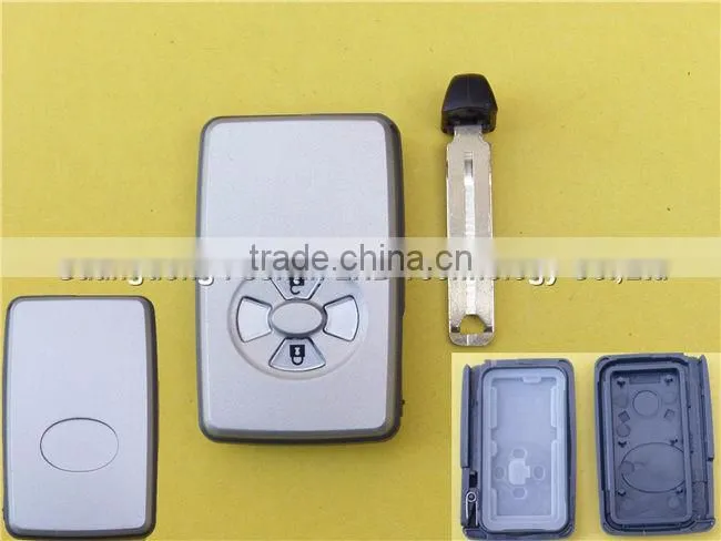 Uncut emergency key 2 buttons smart remote key blank for Toyota Avalon color silver