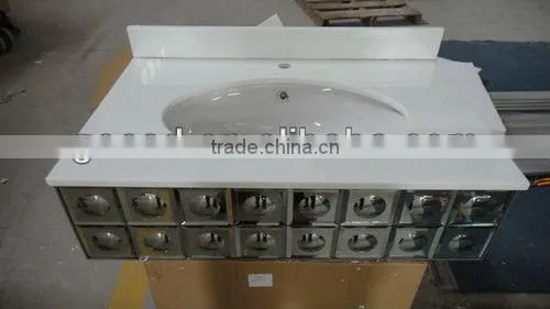 simple bathroom vanity with glass mosaic N-002