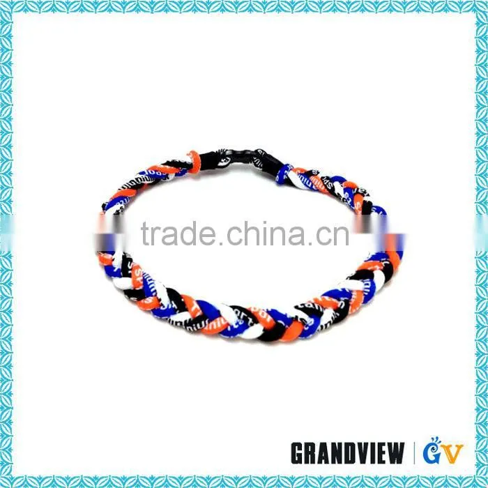Useful high quality germanium 4 rope oem titanium twisted sports cord necklace