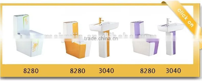 8280R Chinese ceramics sanitary ware washdown 250mm roughing in 4 inches one piece color toilet prices