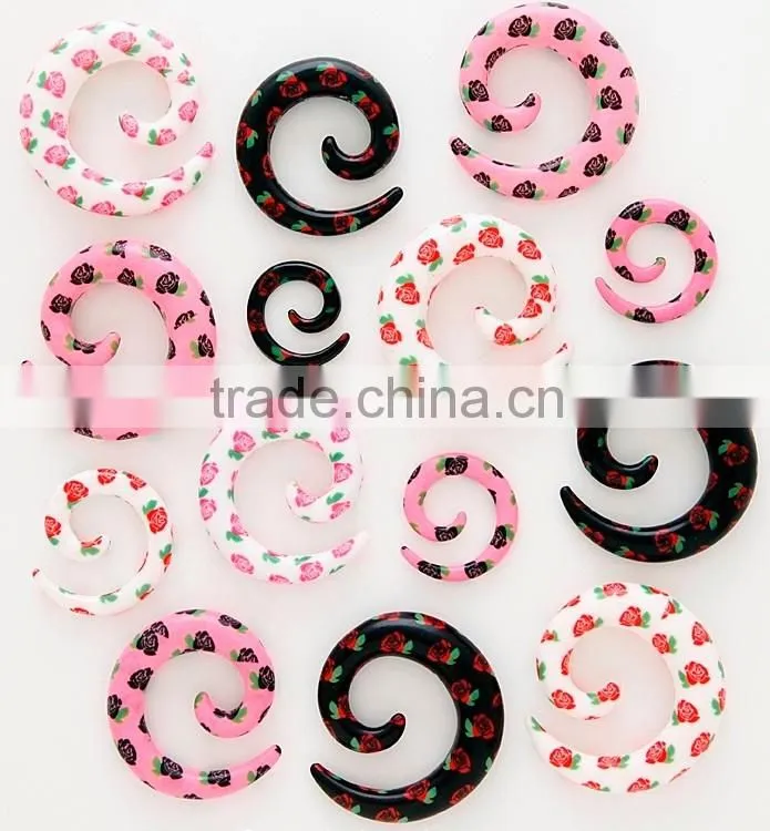 Fake UV Acrylic Ear Taper with O-rings