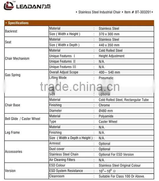 ESD Conductive Chairs ESD Stainless Chair ESD Cleanroom Chairs