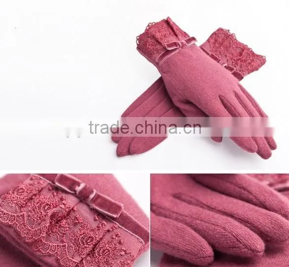 New Hot Winter Lady Warm Camer Color Wool Gloves Touch Screen Gloves