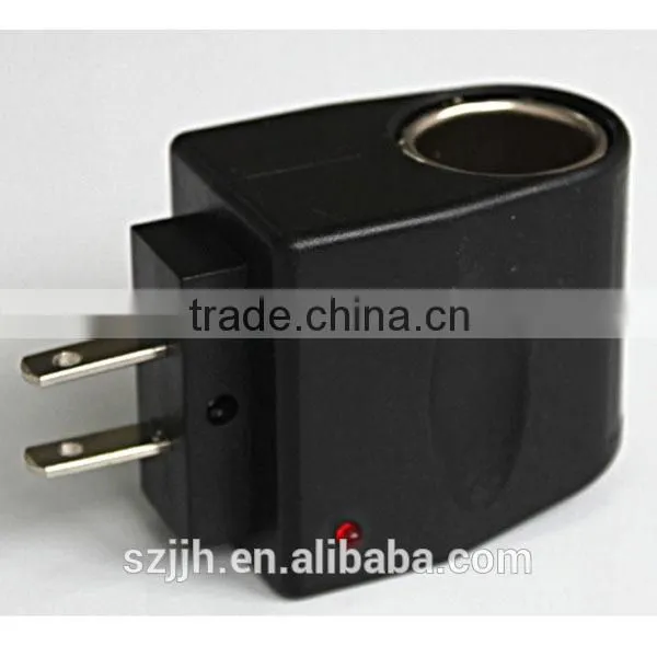 12V Black AC DC Car Cigarette Lighter Socket Adapter
