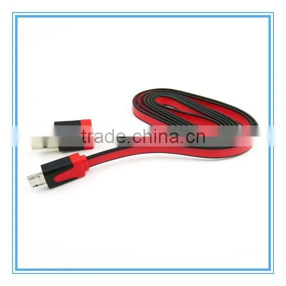 2014 Newest Stylish Flat Colorful Micro USB Cable Data & Charging Cable for Samsung/HTC/Samsung/LG/Nokia