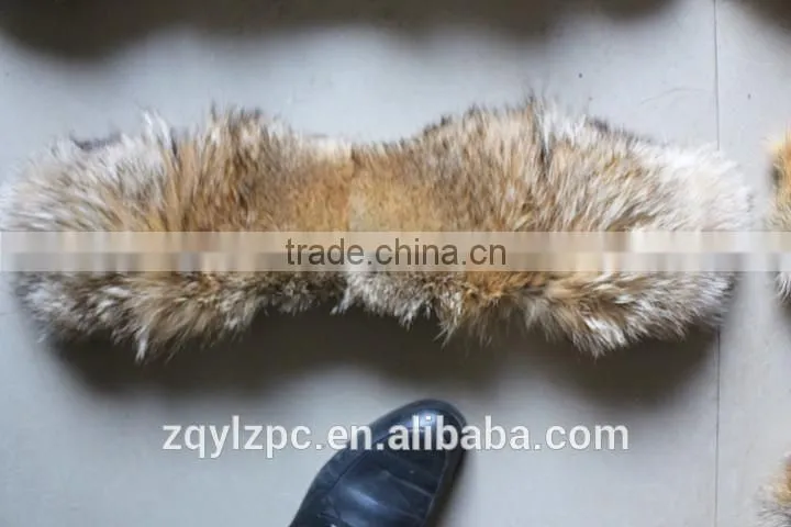 Wholesale Factory price natural color real coyote fur collar trimming/fox fur strips