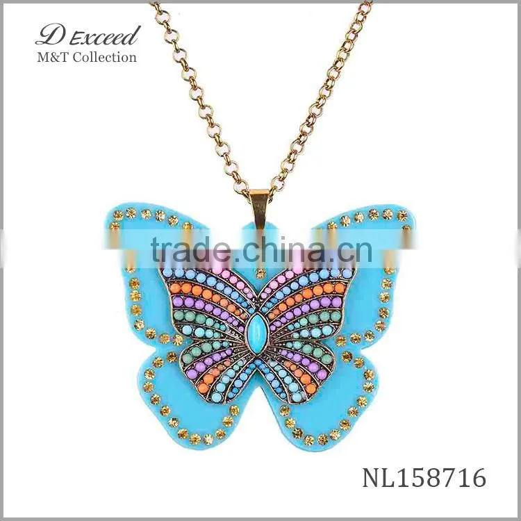 big new butterfly pendant necklace,doll pendant necklace for women NL158716-21