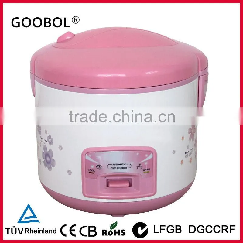 White Color Deluxe Rice cooker, Flower Printing Shell, Visible Handle