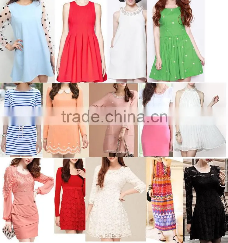2014 chinese factory garment long sleeve loose women dress
