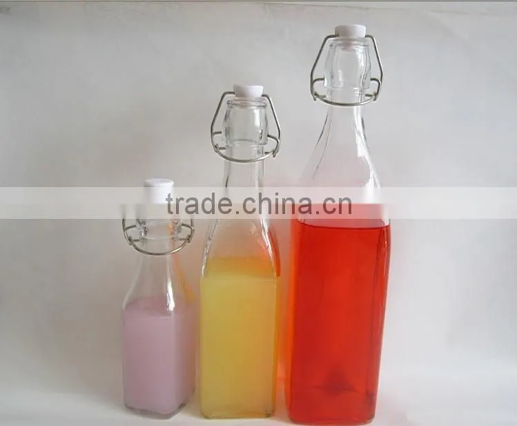 Swing Top Round Spray Color Wholesale Glass Juice Bottle