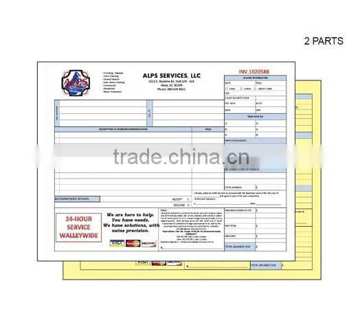 Carbonless paper printing duplicate invoice books invoice book