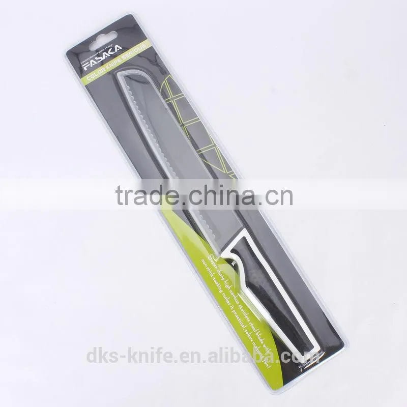 KP1401B 8 inch New Designed Bread knife with Non-stick Color Coating Colored Kitchen Knife