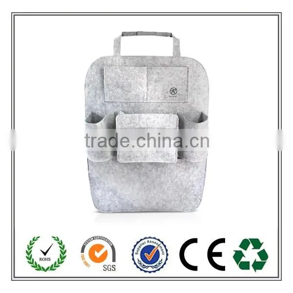 China supplier hot sale light gray felt car back hanging organizer