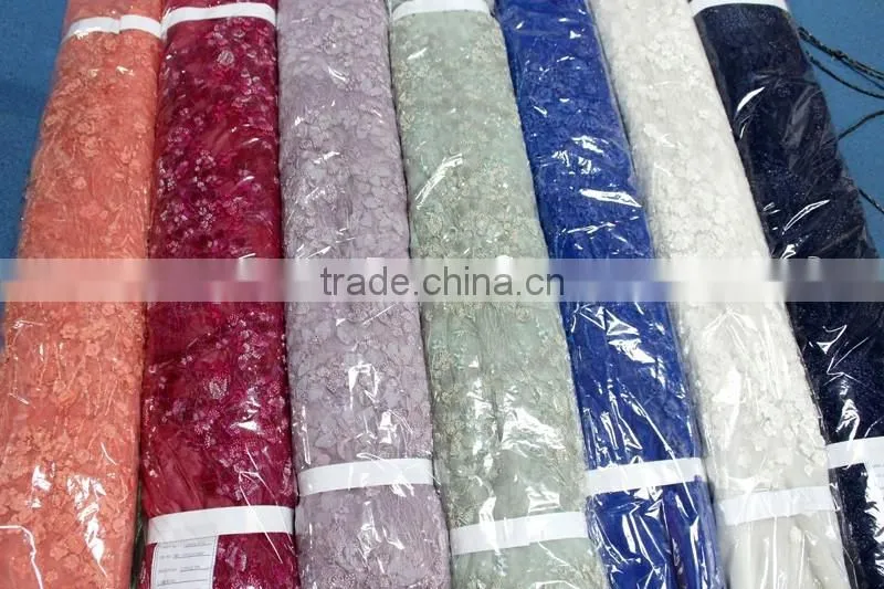 Top One high quality african french lace fabric 3d flower lace embroidered fabric applique dresses