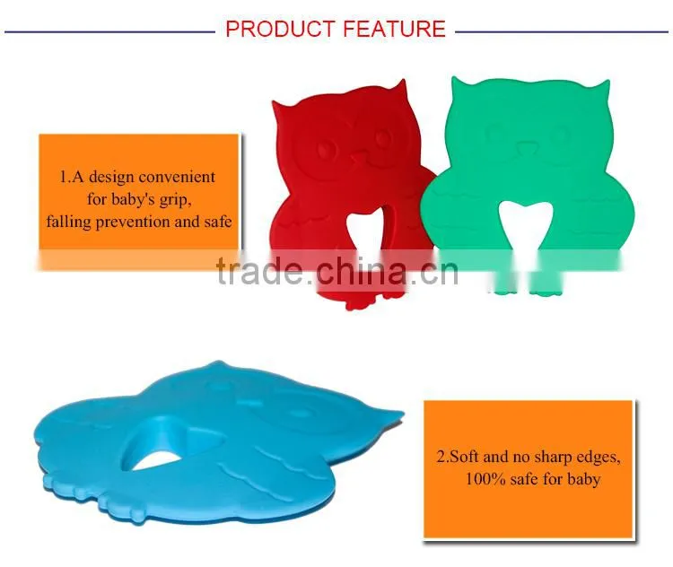 cute owl shape kids chew toys silicone baby teething pendant supplies
