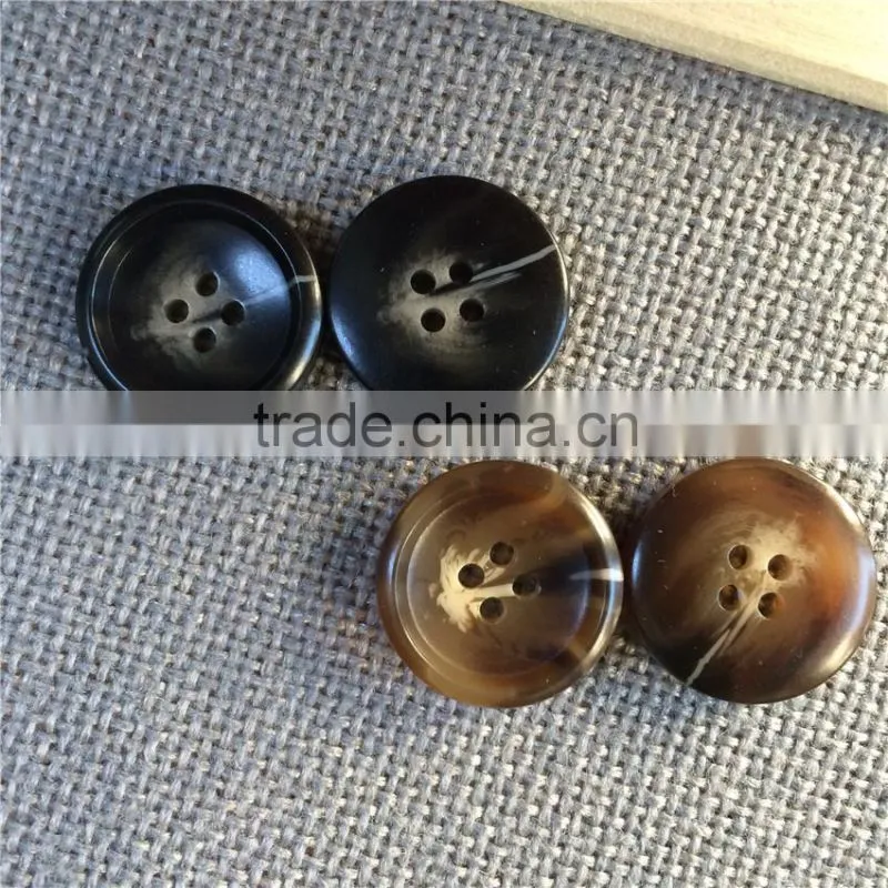 CAFE COLOR 4-HOLES RESIN FASTENER BUFFLO BUTTON FOR GARMENT