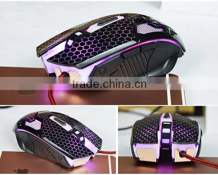 Colorful LED backlits gaming mice mouse_Macro setting 3500 DPI game mouse