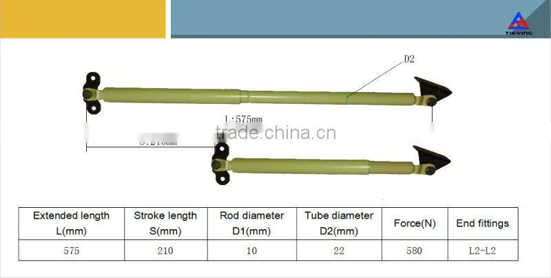 Gas spring / gas lift for woodworking machinery YQ10/22-210-575(L-L)580