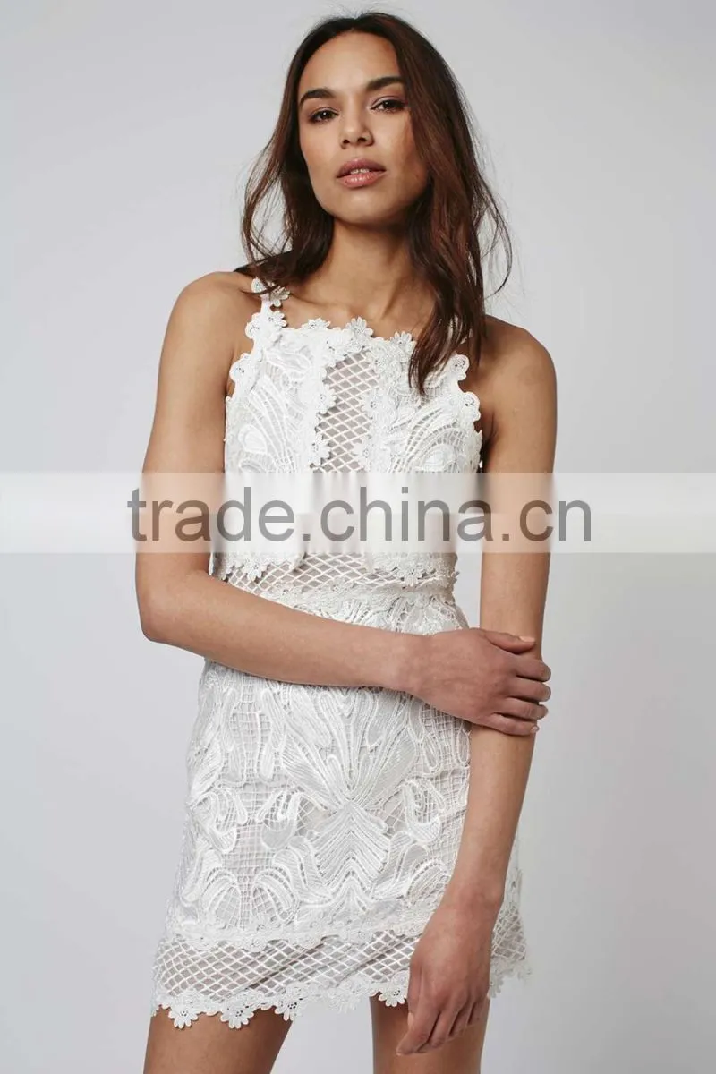 2016 Latest dress designs fashion lace detailed bodycon dress for women