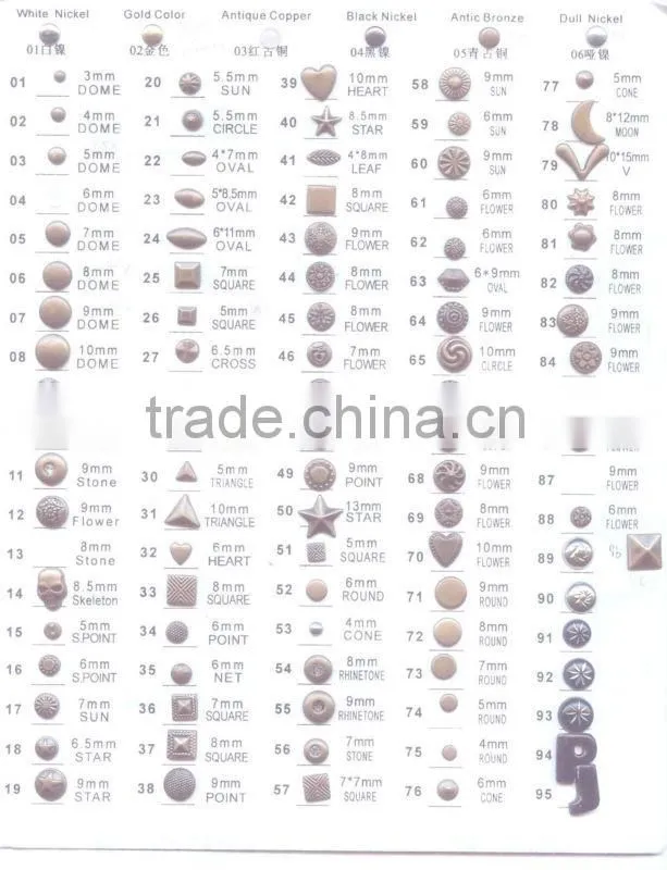 2103 newest large size hot fix copper dome convex studs