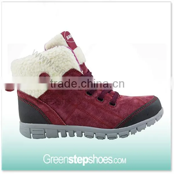 New Gray Cow Suede Leather Shearling Lace Up Ankle Boots