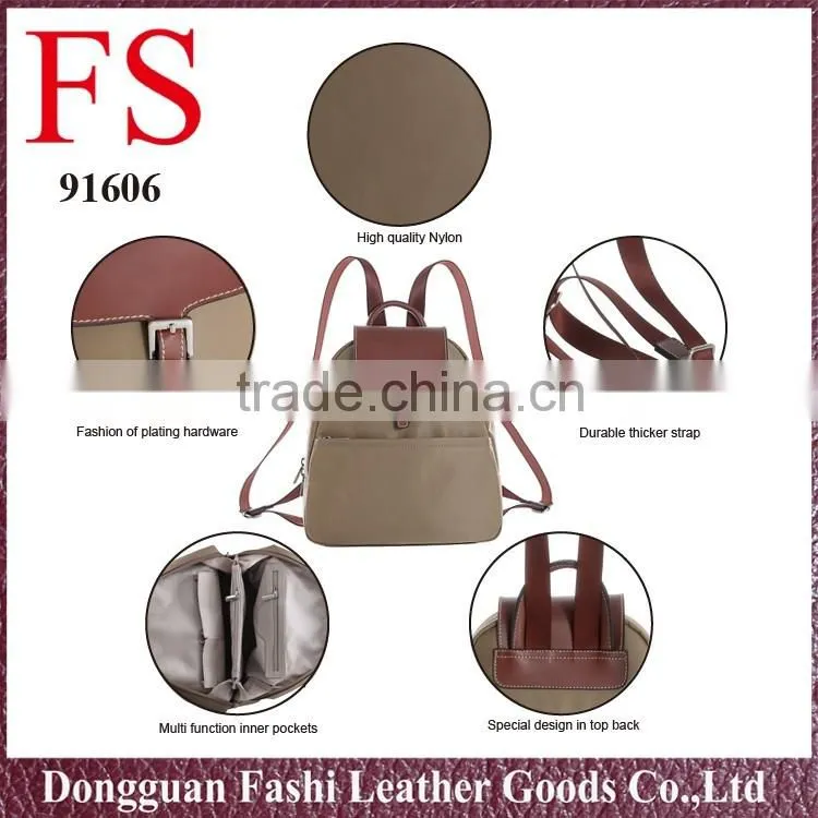 hot selling unisex soft kakhi vintage nylon backpacks