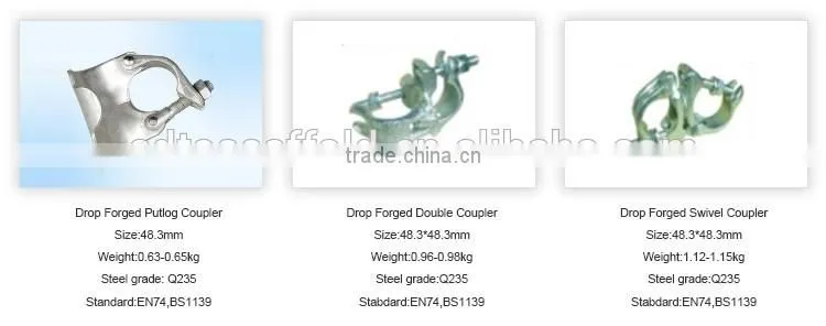 JIS 48.6mm pressed galvanized fixed double scaffolding coupler