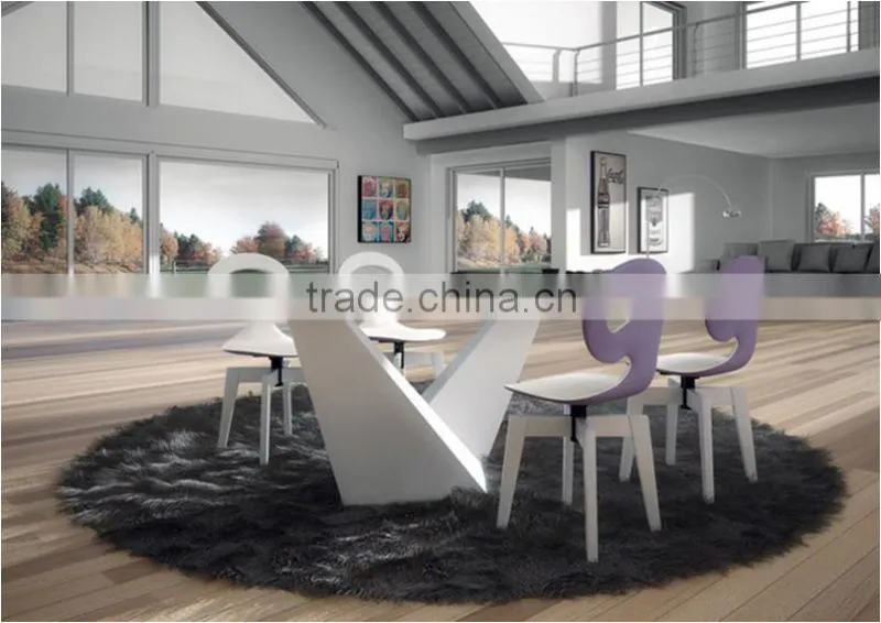 DT-3010 wooden dining table with glass top