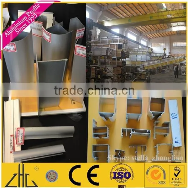 Wow!!!6063T6 powder coated aluminium profile extrusion to make door and window frame, u channel aluminium bottom frame for glass