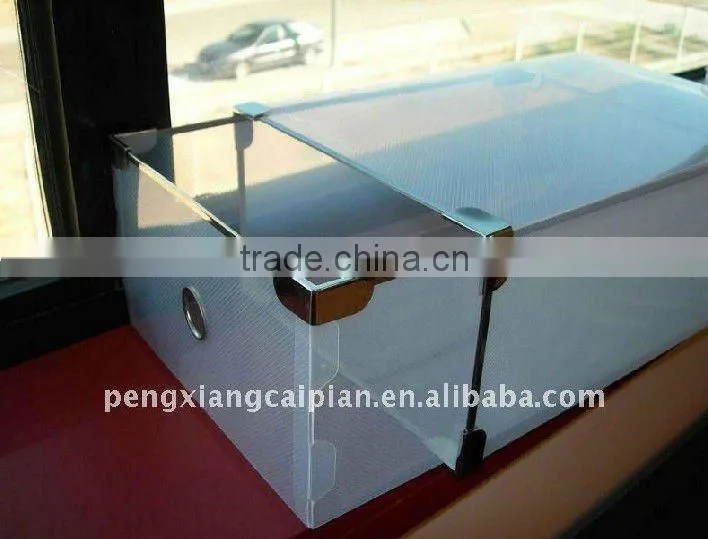 drawer style plastic shoe box