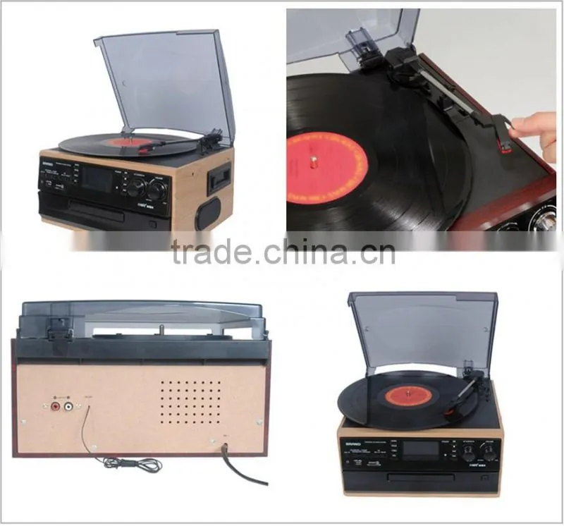 Rain Lane Classical AM FM Portable Radio With USB SD Card Slot Record Player