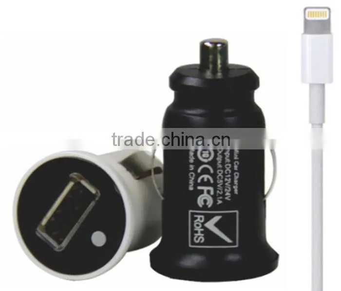 Lancom CE ROHS Comply Dual port Car Charger with 8 pin cable wholesaler