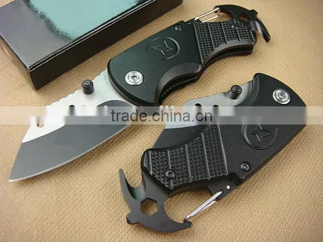 OEM small camping multi outdoor knife with keychain