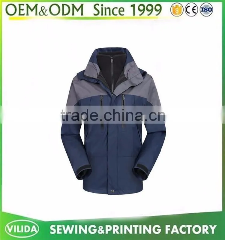 100% Ployester Men Waterproof Softshell Jacket,color combination windbreaker jacket