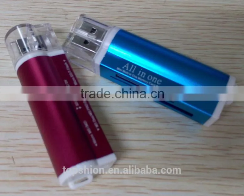 Promotional products metal aluminum card reader, smart card reader, all in one usb card reader