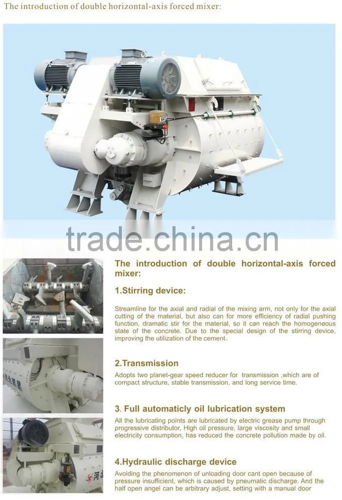 Self loading concrete mixer JS1000 concrete mixer for small industrial